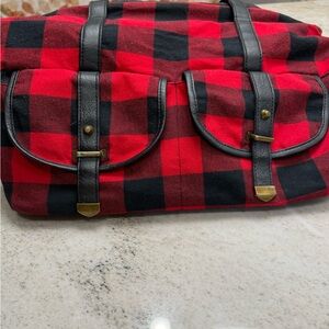 Plaid Red and Black Mossimo Shoulder Bag